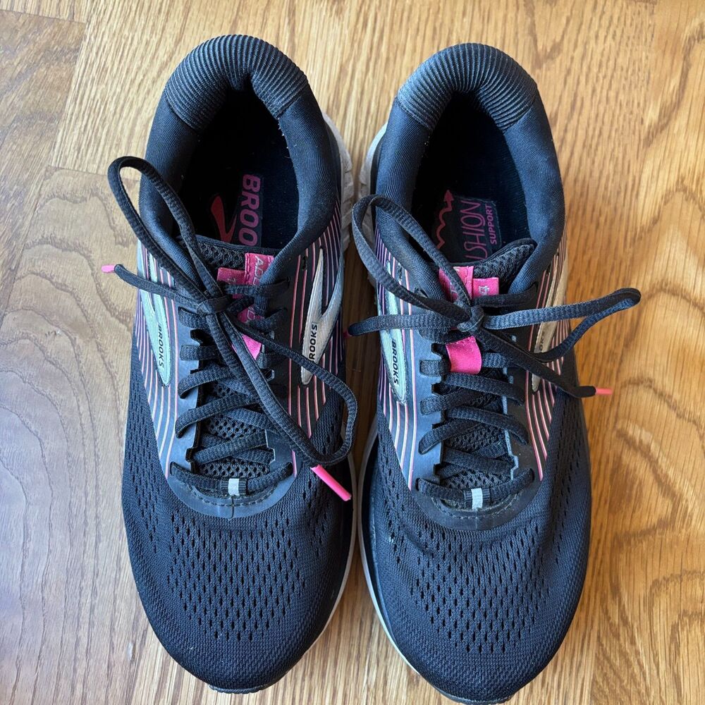 Brooks Addiction 14 Running Shoes Sneakers Women's 8 Black Pink Athletic Comfort - Picture 2 of 7